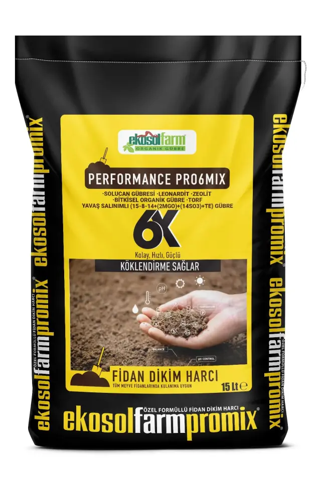 Ekosolfarm Fidan Dikim Harcı (15 Litre) Organik Solucan Gübresi, Leonardit, Zeolit, Bitkisel Menşeili Gübre, Torf ve yavaş salınımlı  gübreden